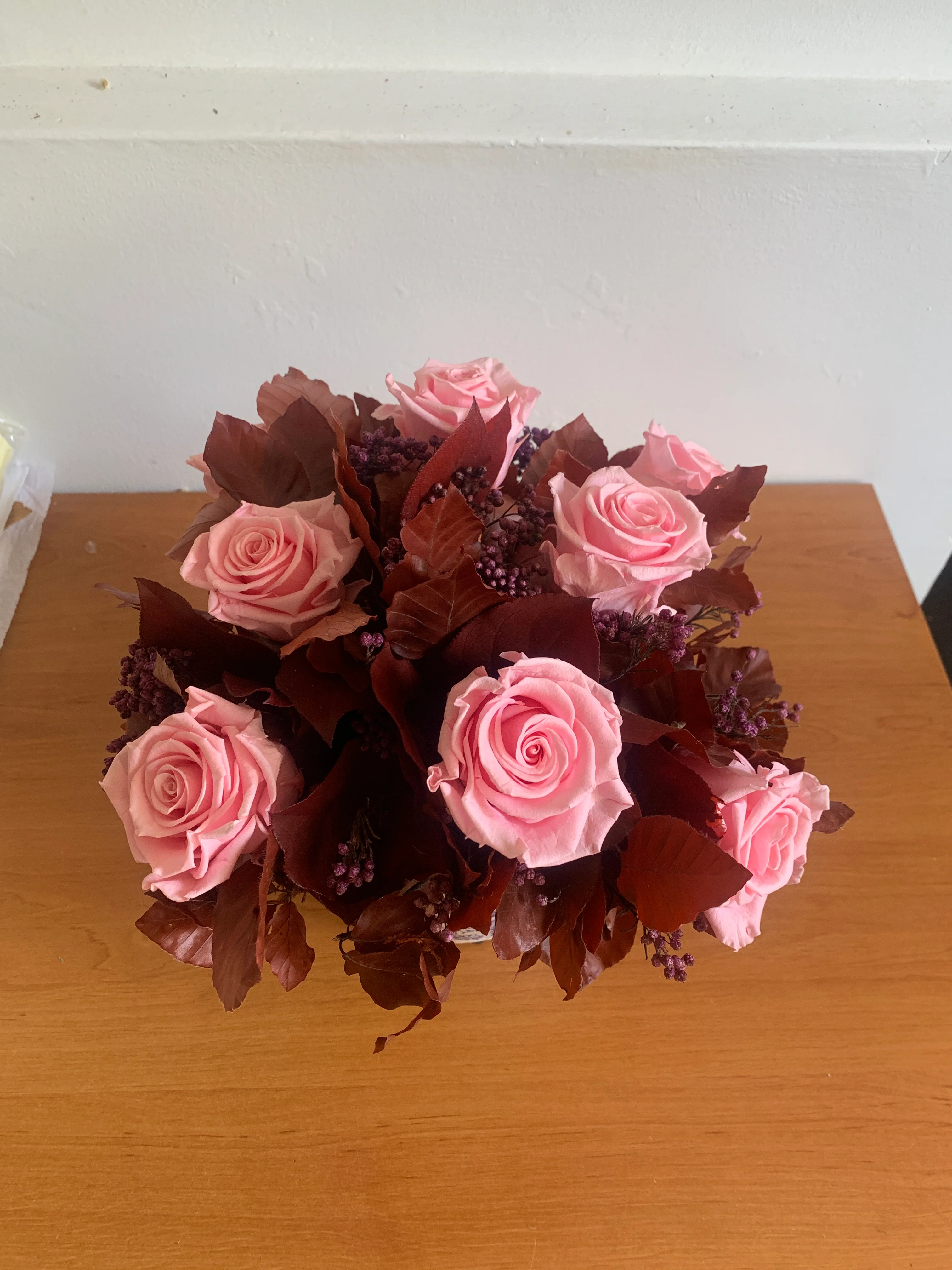 Pink Roses in Blue and White Pot - Image 3